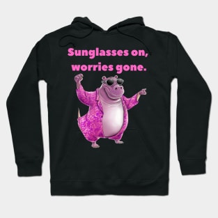 Cool Pink Hippo Hoodie